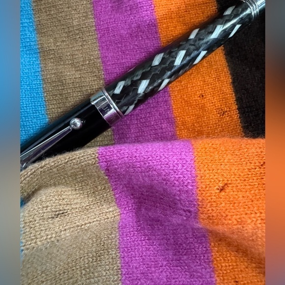 Vintage Mainbocher Cashmere Striped V Neck Sweater Size Medium - Picture 12 of 12